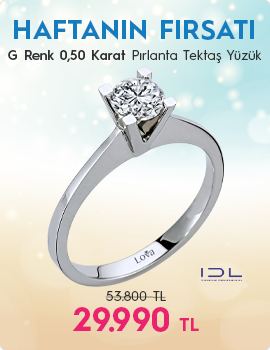 G Renk 0,50 Karat Pırlanta Tektaş Yüzük - IDL Sertifikalı (Haftanın Fırsatı - Son Gün 7 Eylül Pazar)