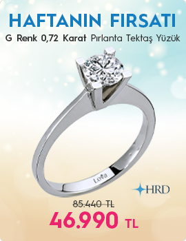 G Renk 0,72 Karat Pırlanta Tektaş Yüzük - HRD Sertifikalı (Haftanın Fırsatı - Son Gün 7 Eylül Pazar)