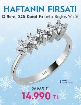 D Renk 0,25 Karat Pırlanta Beştaş Yüzük - IDL Sertifikalı (Haftanın Fırsatı - Son Gün 7 Aralık Pazar)