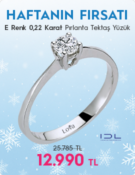 E Renk 0,22 Karat Pırlanta Tektaş Yüzük - IDL Sertifikalı (Haftanın Fırsatı - Son Gün 7 Aralık Pazar)