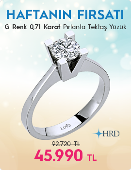 G Renk 0,71 Karat Pırlanta Tektaş Yüzük - HRD Sertifikalı (Haftanın Fırsatı - Son Gün 8 Haziran Pazar)