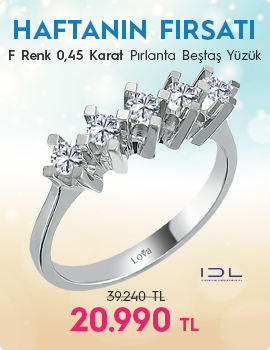 F Renk 0,45 Karat Pırlanta Beştaş Yüzük - IDL Sertifikalı (Haftanın Fırsatı - Son Gün 8 Haziran Pazar)