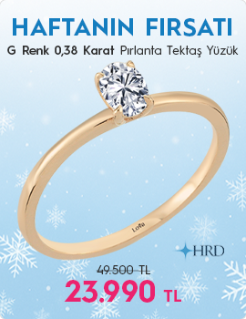 G Renk 0,38 Karat Oval Kesim Pırlanta Tektaş Yüzük - HRD Sertifikalı (Haftanın Fırsatı - Son Gün 04 Ocak Pazar)