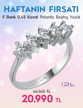 F Renk 0,45 Karat Pırlanta Beştaş Yüzük - IDL Sertifikalı (Haftanın Fırsatı - Son Gün 12 Ekim Pazar)