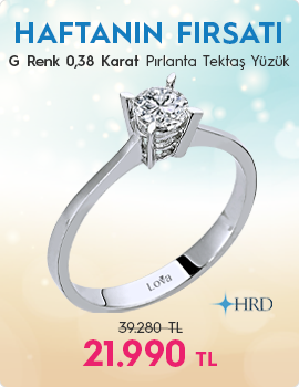G Renk 0,38 Karat Pırlanta Tektaş Yüzük - HRD Sertifikalı (Haftanın Fırsatı - Son Gün 13 Temmuz Pazar)