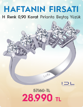 H Renk 0,90 Karat Pırlanta Beştaş Yüzük - IDL Sertifikalı (Haftanın Fırsatı - Son Gün 13 Temmuz Pazar)