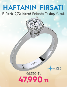 F Renk 0,72 Karat Pırlanta Tektaş Yüzük - HRD Sertifikalı (Haftanın Fırsatı - Son Gün 14 Eylül Pazar)