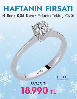 H Renk 0,36 Karat Pırlanta Tektaş Yüzük - IDL Sertifikalı (Haftanın Fırsatı - Son Gün 14 Aralık Pazar)