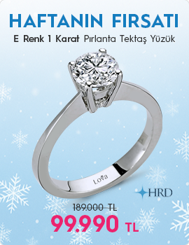 E Renk 1 Karat Pırlanta Tektaş Yüzük - HRD Sertifikalı (Haftanın Fırsatı - Son Gün 14 Aralık Pazar)