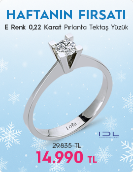 E Renk 0,22 Karat Pırlanta Tektaş Yüzük - IDL Sertifikalı (Haftanın Fırsatı - Son Gün 14 Aralık Pazar)