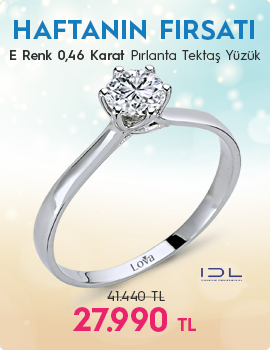 E Renk 0,46 Karat Pırlanta Tektaş Yüzük - IDL Sertifikalı (Haftanın Fırsatı - Son Gün 15 Haziran Pazar)