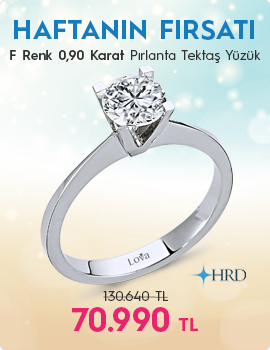 F Renk 0,90 Karat Pırlanta Tektaş Yüzük - HRD Sertifikalı (Haftanın Fırsatı - Son Gün 15 Haziran Pazar)