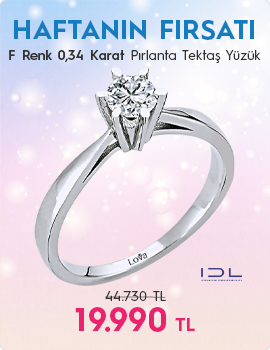 F Renk 0,34 Karat Pırlanta Tektaş Yüzük - IDL Sertifikalı (Haftanın Fırsatı - Son Gün 16 Kasım Pazar)