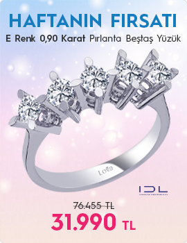 E Renk 0,90 Karat Pırlanta Beştaş Yüzük - IDL Sertifikalı (Haftanın Fırsatı - Son Gün 16 Kasım Pazar)