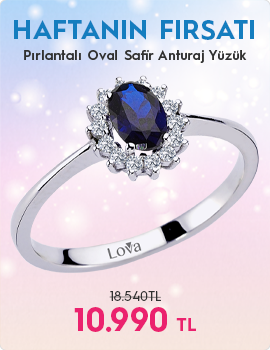 Pırlantalı Oval Safir Anturaj Yüzük (Haftanın Fırsatı - Son Gün 16 Kasım Pazar)