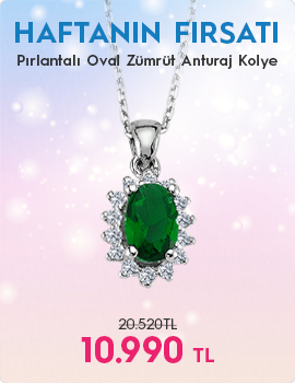 Pırlantalı Oval Zümrüt Anturaj Kolye (Haftanın Fırsatı - Son Gün 16 Kasım Pazar)