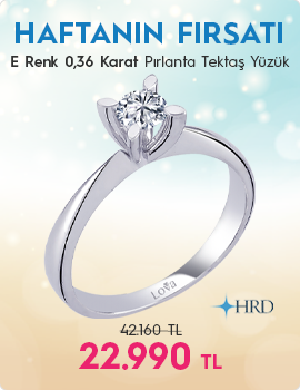 E Renk 0,36 Karat Pırlanta Tektaş Yüzük - HRD Sertifikalı (Haftanın Fırsatı - Son Gün 17 Ağustos Pazar)
