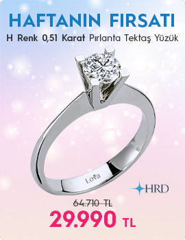 F Renk 0,51 Karat Pırlanta Tektaş Yüzük - HRD Sertifikalı (Haftanın Fırsatı - Son Gün 19 Ekim Pazar)