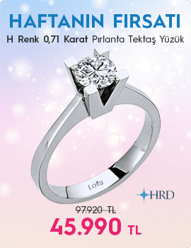 H Renk 0,71 Karat Pırlanta Tektaş Yüzük - HRD Sertifikalı (Haftanın Fırsatı - Son Gün 19 Ekim Pazar)