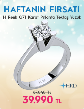 H Renk 0,71 Karat Pırlanta Tektaş Yüzük - HRD Sertifikalı (Haftanın Fırsatı - Son Gün 20 Temmuz Pazar)