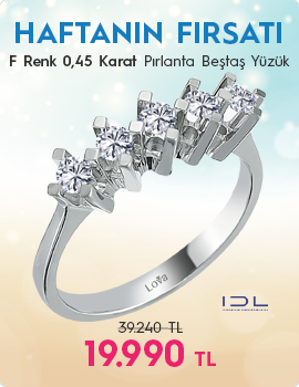 F Renk 0,45 Karat Pırlanta Beştaş Yüzük - IDL Sertifikalı (Haftanın Fırsatı - Son Gün 20 Temmuz Pazar)