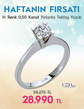 H Renk 0,50 Karat Pırlanta Tektaş Yüzük - IDL Sertifikalı (Haftanın Fırsatı - Son Gün 21 Eylül Pazar)