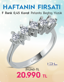 F Renk 0,45 Karat Pırlanta Beştaş Yüzük - IDL Sertifikalı (Haftanın Fırsatı - Son Gün 22 Haziran Pazar)