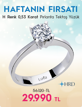 H Renk 0,53 Karat Pırlanta Tektaş Yüzük - HRD Sertifikalı (Haftanın Fırsatı - Son Gün 24 Ağustos Pazar)