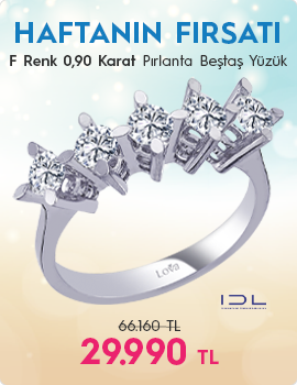 F Renk 0,90 Karat Pırlanta Beştaş Yüzük - IDL Sertifikalı (Haftanın Fırsatı - Son Gün 24 Ağustos Pazar)