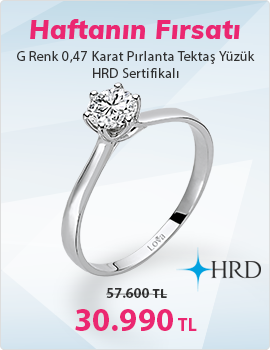 G Renk 0,47 Karat Pırlanta Tektaş Yüzük - HRD Sertifikalı (Haftanın Fırsatı - Son Gün 26 Nisan Pazar)