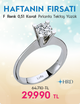 F Renk 0,51 Karat Pırlanta Tektaş Yüzük - HRD Sertifikalı (Haftanın Fırsatı - Son Gün 28 Eylül Pazar)