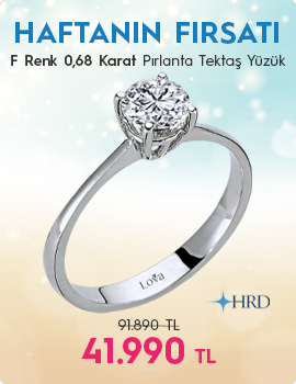 F Renk 0,68 Karat Pırlanta Tektaş Yüzük - HRD Sertifikalı (Haftanın Fırsatı - Son Gün 28 Eylül Pazar)