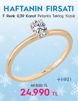 F Renk 0,39 Karat Oval Kesim Pırlanta Tektaş Yüzük - HRD Sertifikalı (Haftanın Fırsatı - Son Gün 28 Aralık Pazar)