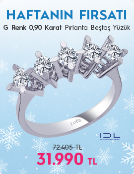 G Renk 0,90 Karat Pırlanta Beştaş Yüzük - IDL Sertifikalı (Haftanın Fırsatı - Son Gün 28 Aralık Pazar)