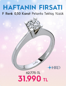 F Renk 0,50 Karat Pırlanta Tektaş Yüzük - HRD Sertifikalı (Haftanın Fırsatı - Son Gün 30 Kasım Pazar)
