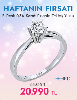 F Renk 0,34 Karat Pırlanta Tektaş Yüzük - HRD Sertifikalı (Haftanın Fırsatı - Son Gün 30 Kasım Pazar)