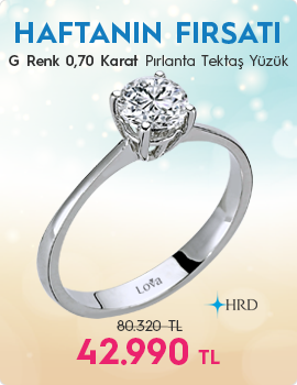 H Renk 0,70 Karat Pırlanta Tektaş Yüzük - HRD Sertifikalı (Haftanın Fırsatı - Son Gün 1 Haziran Pazar)