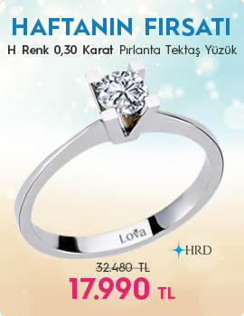 H Renk 0,30 Karat Pırlanta Tektaş Yüzük - HRD Sertifikalı (Haftanın Fırsatı - Son Gün 1 Haziran Pazar)