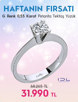G Renk 0,55 Karat Pırlanta Tektaş Yüzük - IDL Sertifikalı (Haftanın Fırsatı - Son Gün 2 Kasım Pazar)