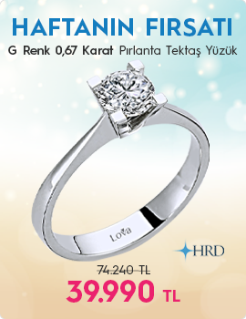 G Renk 0,67 Karat Pırlanta Tektaş Yüzük - HRD Sertifikalı (Haftanın Fırsatı - Son Gün 3 Ağustos Pazar)