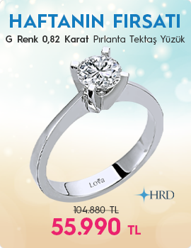 G Renk 0,82 Karat Pırlanta Tektaş Yüzük - HRD Sertifikalı (Haftanın Fırsatı - Son Gün 3 Ağustos Pazar)