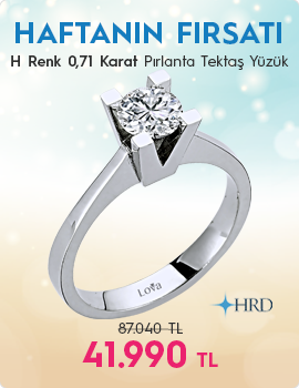 H Renk 0,71 Karat Pırlanta Tektaş Yüzük - HRD Sertifikalı (Haftanın Fırsatı - Son Gün 6 Temmuz Pazar)