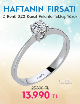 D Renk 0,22 Karat Pırlanta Tektaş Yüzük - IDL Sertifikalı (Haftanın Fırsatı - Son Gün 6 Temmuz Pazar)
