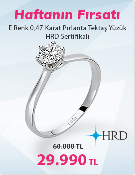 E Renk 0,47 Karat Pırlanta Tektaş Yüzük - HRD Sertifikalı (Haftanın Fırsatı - Son Gün 6 Eylül Pazar)