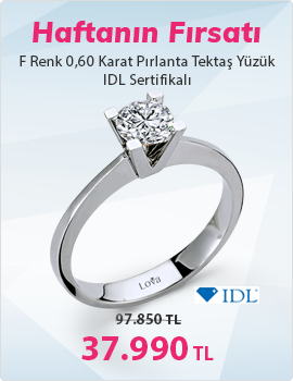 F Renk 0,60 Karat Pırlanta Tektaş Yüzük - IDL Sertifikalı (Haftanın Fırsatı - Son Gün 6 Eylül Pazar)