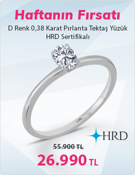 D Renk 0,38 Karat Pırlanta Oval Tektaş Yüzük - HRD Sertifikalı (Haftanın Fırsatı - Son Gün 6 Eylül Pazar)