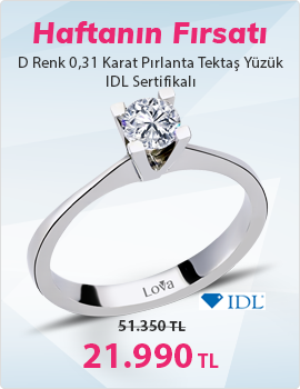 D Renk 0,31 Karat Pırlanta Tektaş Yüzük - IDL Sertifikalı (Haftanın Fırsatı - Son Gün 6 Eylül Pazar)