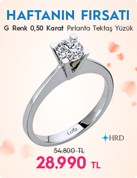 G Renk 0,50 Karat Pırlanta Tektaş Yüzük - HRD Sertifikalı (Haftanın Fırsatı - Son Gün 11 Mayıs Pazar)