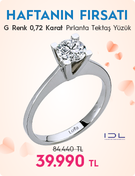 G Renk 0,72 Karat Pırlanta Tektaş Yüzük - IDL Sertifikalı (Haftanın Fırsatı - Son Gün 11 Mayıs Pazar)