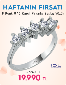 F Renk 0,45 Karat Pırlanta Beştaş Yüzük - IDL Sertifikalı (Haftanın Fırsatı - Son Gün 11 Mayıs Pazar)